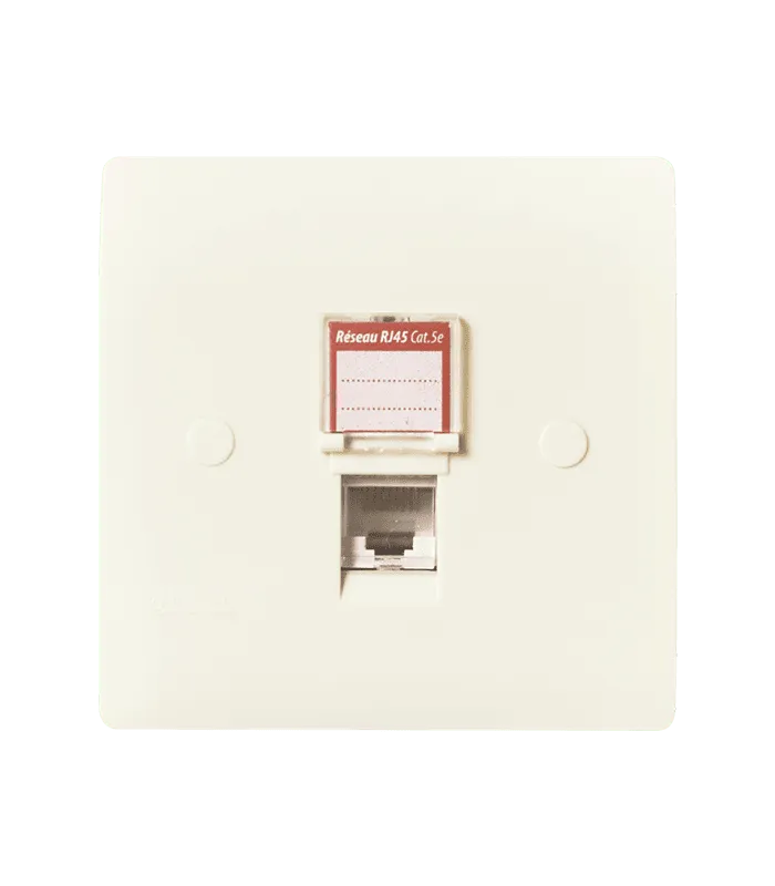 Prise RJ45 CAT.5e simple + obturateur